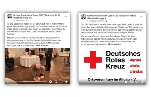 Fotoaktion zum World Restart a Heart Day 2020